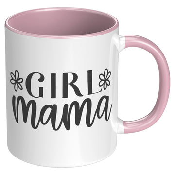 Girl Mama with Flowers 11oz Accent Mug